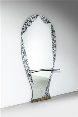 CRISTAL ART<BR>Specchiera con mensola