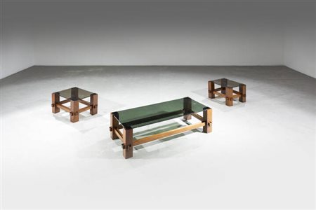 FONTANA ARTE<BR>Set di tre tavolini mod. 246