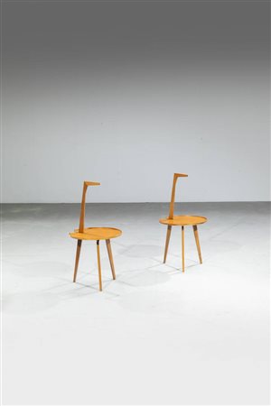 FRANCO ALBINI<BR>Coppia di tavolini mod. Cicognino