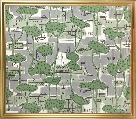 ENRICO PAULUCCI<BR>Genova 1901 - 1999 Torino<BR>"Pineta e vele" 1954