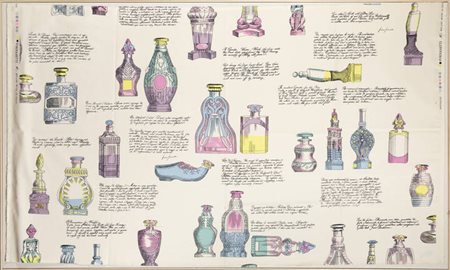 PIERO FORNASETTI<BR>Milano 1913 - 1988<BR>"Profumi, balsami, ricette per la bellezza" 1952