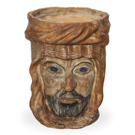 Testa di moro in terracotta di Caltagirone, fine 19° secolo