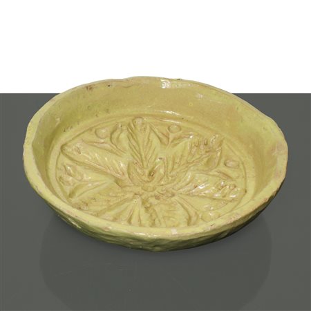 Grande formella da mostarda in maiolica di Caltagirone