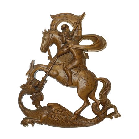 San Giorgio e il drago, scultura in legno