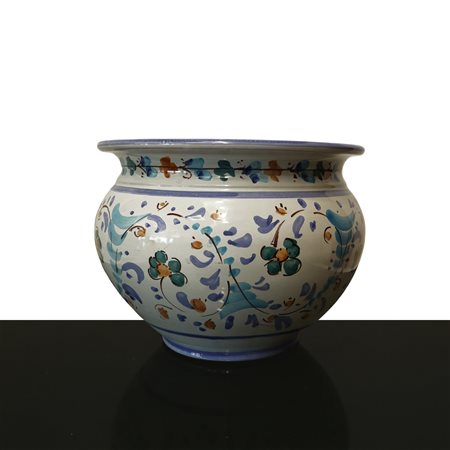 El Vuelo Terracotte di Caltagirone - Cachepot in ceramica policroma decorata a fiori di Caltagirone