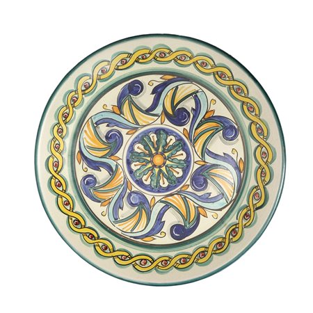 Arte Antica  Giuseppe Sorgi - Piatto da muro in maiolica decorata e lavorata a mano