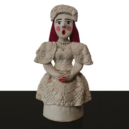 Federico Bonardi (Bassano del grappa)  - Fischietto a guisa di donna in abito bianco