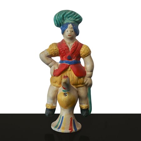 Nove Ceramiche (Vicenza)  - Fischietto policromo raffigurante uomo su gallina
