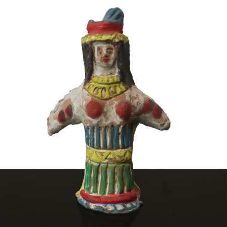 Fischietto in stile azteco raffigurante donna
