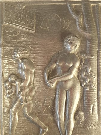 Placca con Adamo ed Eva