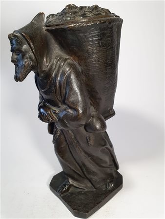 Frate gaudente, con un donna nuda nascosta nella gerla