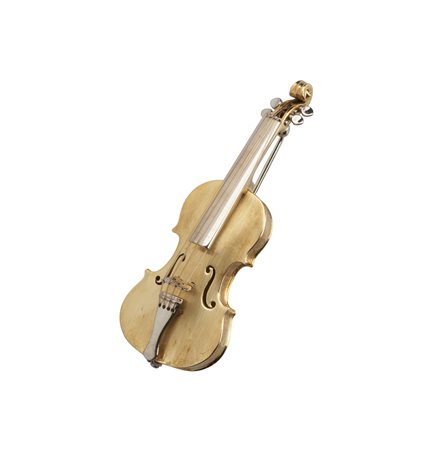  - Spilla a forma di violoncello in oro giallo 18k .