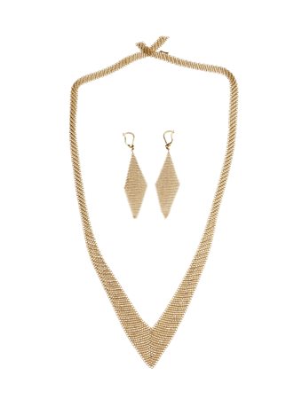 TIFFANY - Parure collezione Elsa Peretti in oro giallo 18k conposta da Una collana ed un paio di orecchini pendenti .