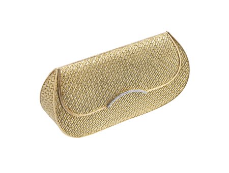  - Pochette da sera in oro 18k a maglia intrecciata con diamanti bianchi .