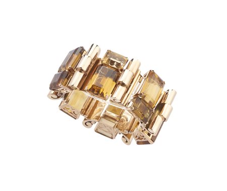  - Bracciale in oro rosa 18k con quarzi citrini.