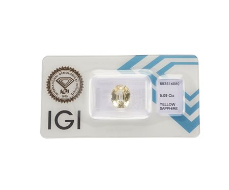 - Zaffiro giallo ovale di 5,09 carati .