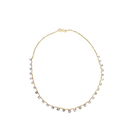  - Collanina in oro giallo 18k con diamanti Brown taglio a briolette.