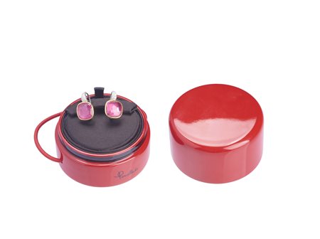 POMELLATO - Orecchini in oro giallo e bianco 18k con pavé di  diamanti bianchi e tormaline rosa.