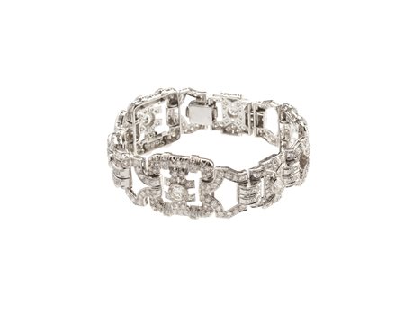  - Bracciale in platino con diamanti.