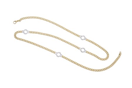 - Collana in oro giallo 18k con inserti in oro bianco 18k e diamanti bianchi.