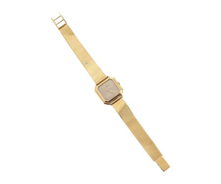 BAUME & MERCIER - Orologio da donna in oro giallo 18k con quadrante ottagonale.