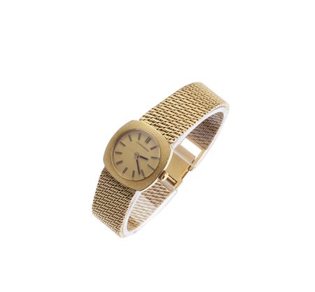 LONGINES - Orologio da donna in oro 18k con bracciale a maglia intrecciata .