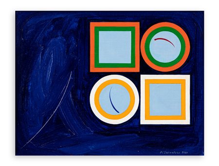 NINO DI SALVATORE (1924-2001) - Doppio archetipo su blue, 1981