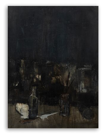 GIANCARLO CAZZANIGA (1930-2013) - Città di notte e natura morta, 1958