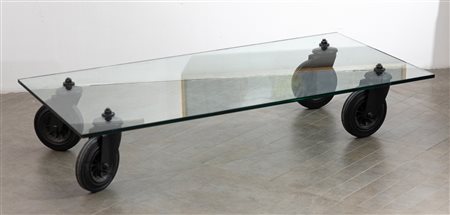 GAE AULENTI (1927-2012) - Tavolo con ruote, anni '80