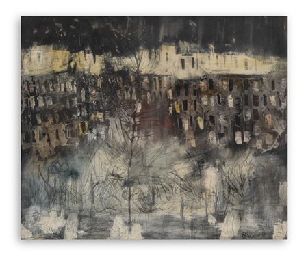 GIUSEPPE BANCHIERI (1927-1994) - Periferia con la neve, 1958