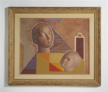 TOZZI MARIO (1895 - 1979) - MADRE E FIGLIO.