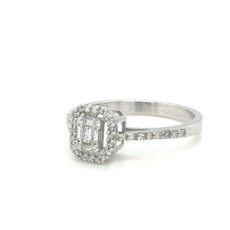 ANELLO IN ORO BIANCO - 2.60 GR CON DIAMANTI - DH-R1020