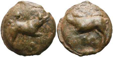 Anonymous, Quadrans, Rome, c. 270 BC; Æ (72,75 g; 41,5 mm; 12 h)