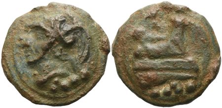 Anonymous, Triens, Rome, c. 225-217 BC; Æ (69,42 g; 42,5 mm; 12 h)