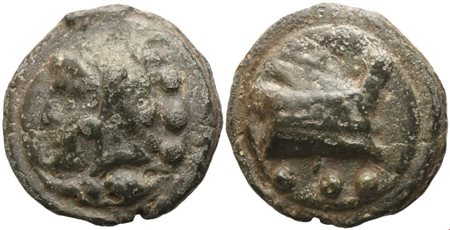 Anonymous, Quadrans, Rome, c. 225-217 BC; Æ (75,70 g; 40,8 mm; 12 h)