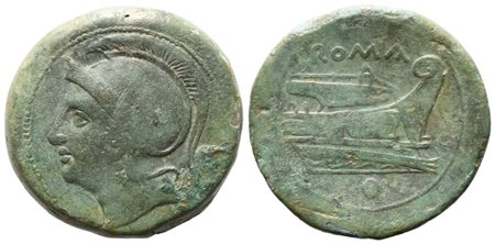 Anonymous, Uncia, c. 217-215 BC; Æ (13,75 g; 25,5 mm; 12 h)