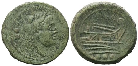 Anonymous, Quadrans, c. 215-212 BC; Æ (17,18 g; 29,2 mm; 12 h)