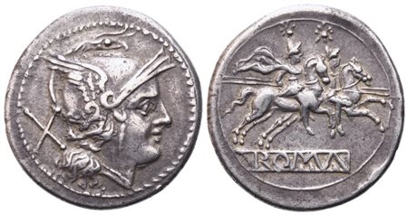 Anonymous, Denarius, Uncertain Campanian mint (Cales?), 214 BC; AR (4,45 g; 20,4 mm; 12 h)
