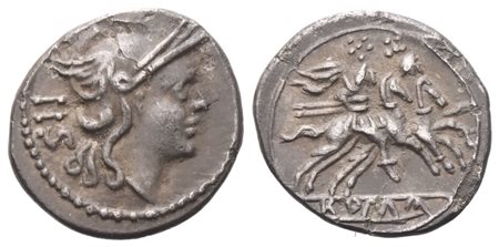 Anonymous, Sestertius, c. 211-208 BC, ; AR (1,09 g; 12,5 mm)