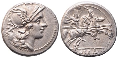 Anonymous, Denarius, Uncertain Lucanian mint (Venusia?), 208 BC; AR (4,22 g; 19 mm; 5 h)