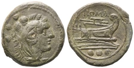 Anonymous, Quadrans, after 211 BC; Æ (9,58 g; 22,8 mm; 2 h)