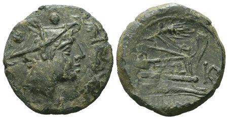 Anonymous, Sextans, c. 211-208 BC; Æ (5,3 g; 19,8 mm; 12 h)