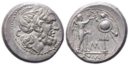 Anonymous, Victoriatus, 211-208 BC; AR (3,31 g; 16 mm; 1 h)