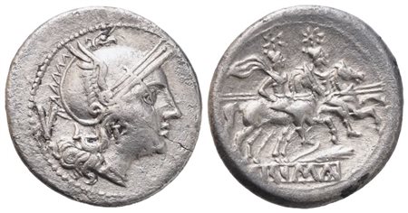 Anonymous (Corn-Ear Second Series), Quinarius, c. 212-211 BC; AR (2,30 g; 16,2 mm; 12 h)