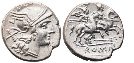 Anonymous (Trident series), Denarius, 205 BC; AR (3,42 g; 17,5 mm; 3 h)