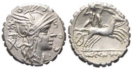 L. Cosconius, Denarius serratus, 118 BC; AR (3,83 g; 17,6 mm; 9 h)