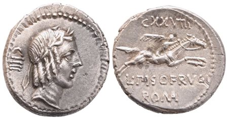 L. Calpurnius Piso Frugi, Denarius, 90 BC; AR (4,12 g; 18,2 mm; 2 h)