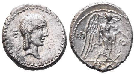 L. Calpurnius Piso, Frugi, Quinarius, 90 BC; AR (2,12 g; 14,3 mm; 8 h)