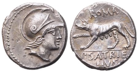 P. Satrienus, Denarius, 77 BC; AR (3,78 g; 17 mm; 6 h)