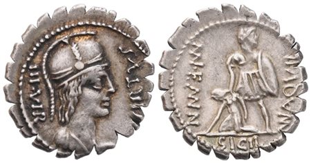 Mn. Aquillius, Denarius serratus, 71 BC; AR (3,98 g; 20 mm; 6 h)